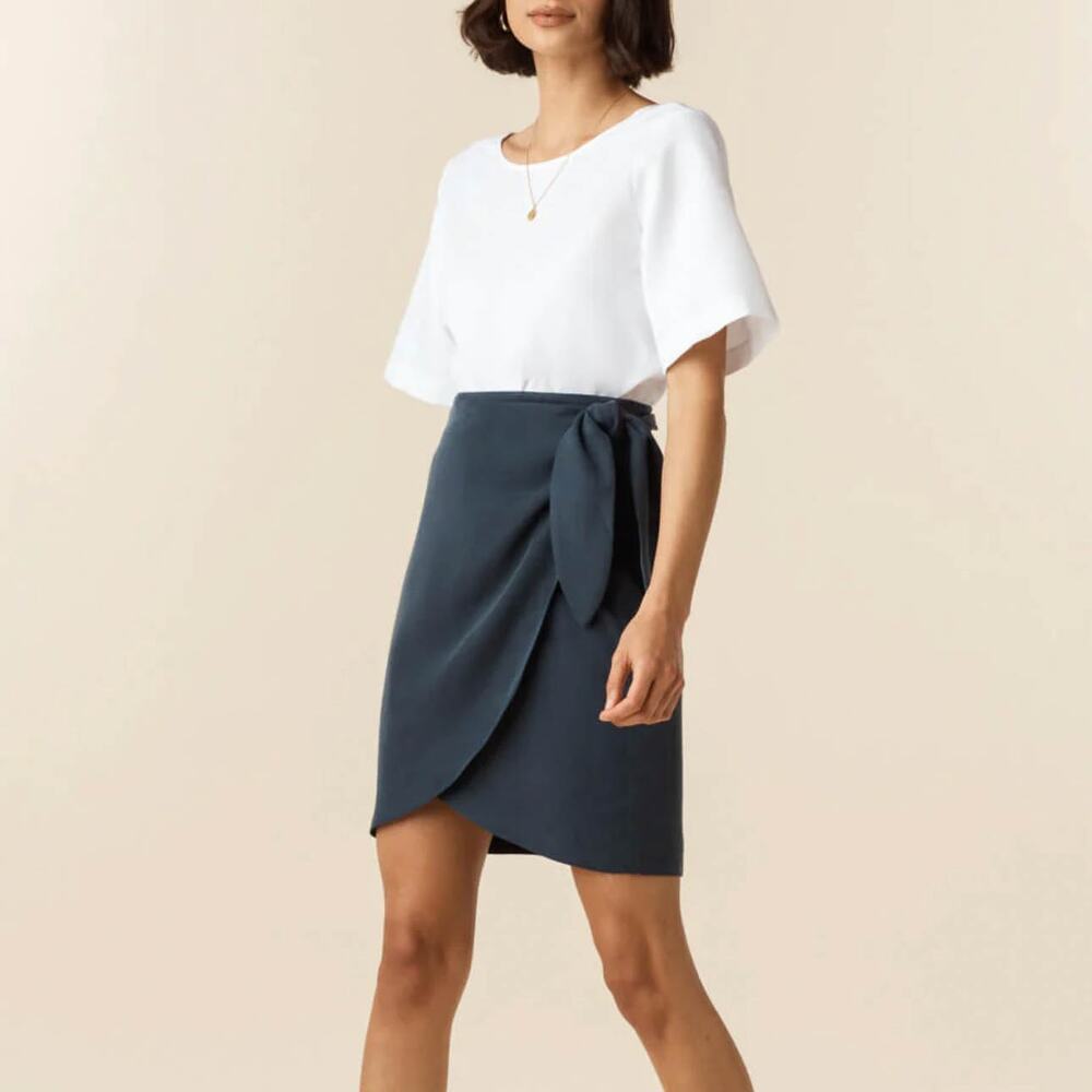 NWT VETTA CAPSULE TheTwo Piece Wrap Skort *SKIRT ONLY* French Navy 3204